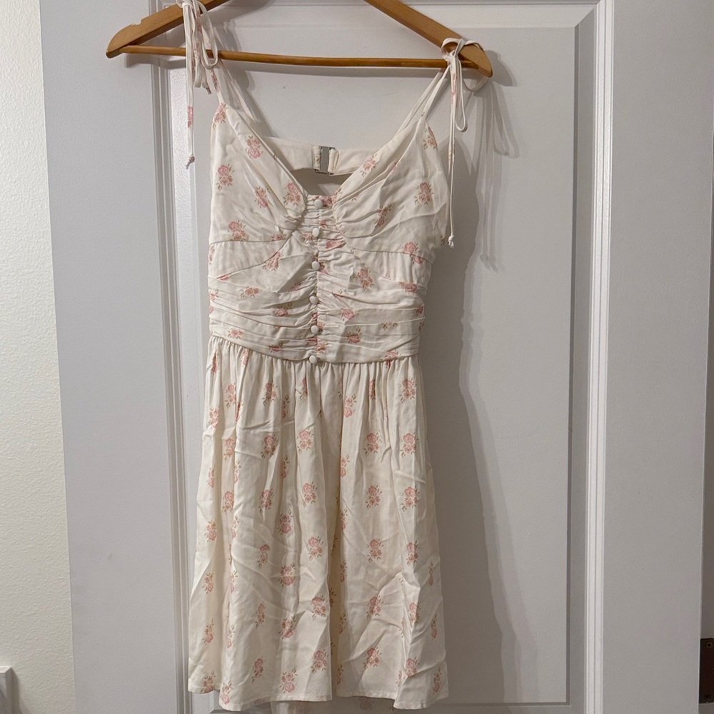 For Love And Lemons Cream and Pink Mini Dress